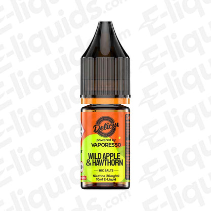 Wild Apple & Hawthorn Deliciu 2 Nic Salt E-liquid by Vaporesso in 10ml bottle.
