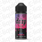 Wild Berries E-liquid by Drip in a 100ml bottle with vibrant design, offering a smooth wild berry flavor.