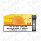 Elf Bar ELFA Pre-Filled Vape Pods in Wild Orange flavor with nicotine warning label and box design.
