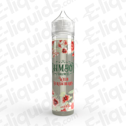 Wild Strawberry Shortfill E-liquid by Ohm Boy Vol II in a 100ml bottle with floral design.