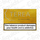 TEREA heated tobacco sticks packaging for IQOS ILUMA highlighting health warning and product compatibility.
