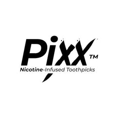 NicPix logo featuring bold text and tagline, emphasizing nicotine-infused toothpicks.