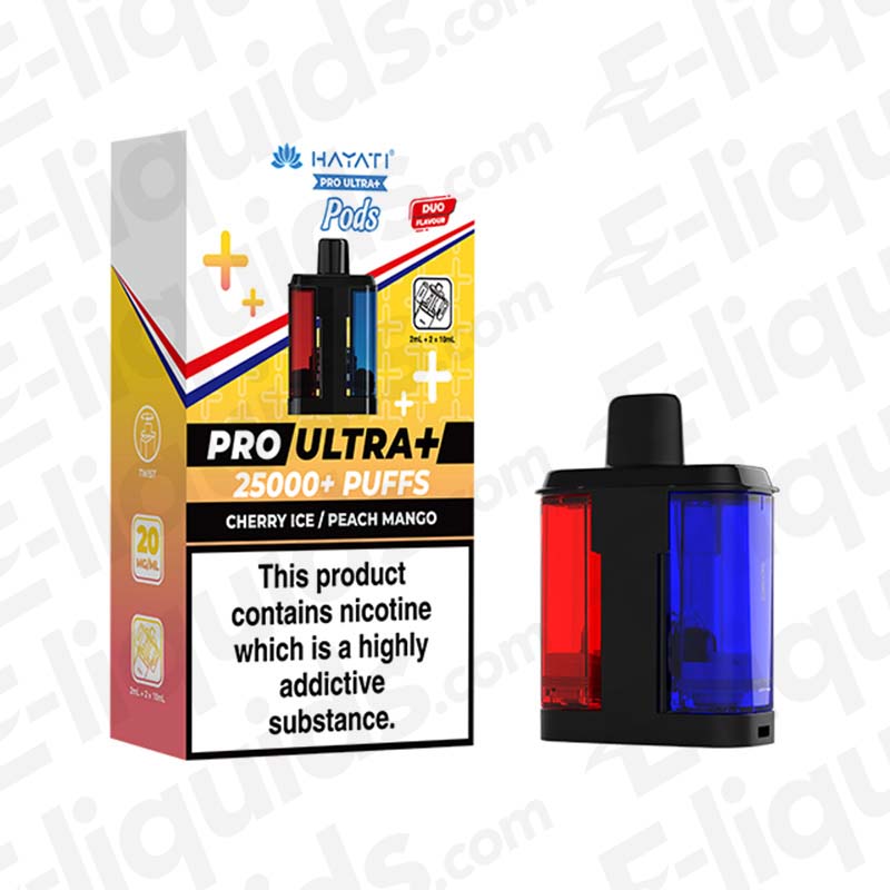 Hayati Pro Ultra+ 25K Cherry Ice Peach Mango Prefilled Pod
