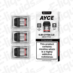 Dovpo Ayce Zytek 2 0.8Ohm Pod Pack, 2ml, for MTL and RDL vaping, features Zytek 2.0 mesh coil technology, pack of 3.