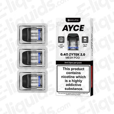 Dovpo Ayce Zytek 2 2ml 0.4Ohm Pod Pack of 3 with mesh coil technology for Dovpo Ayce Mini 2 and Lite kits.