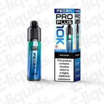Feoba Pro Plus Blue Slush Prefilled Pod Kit with icy Blue Raspberry syrup flavour in bright blue and white packaging.