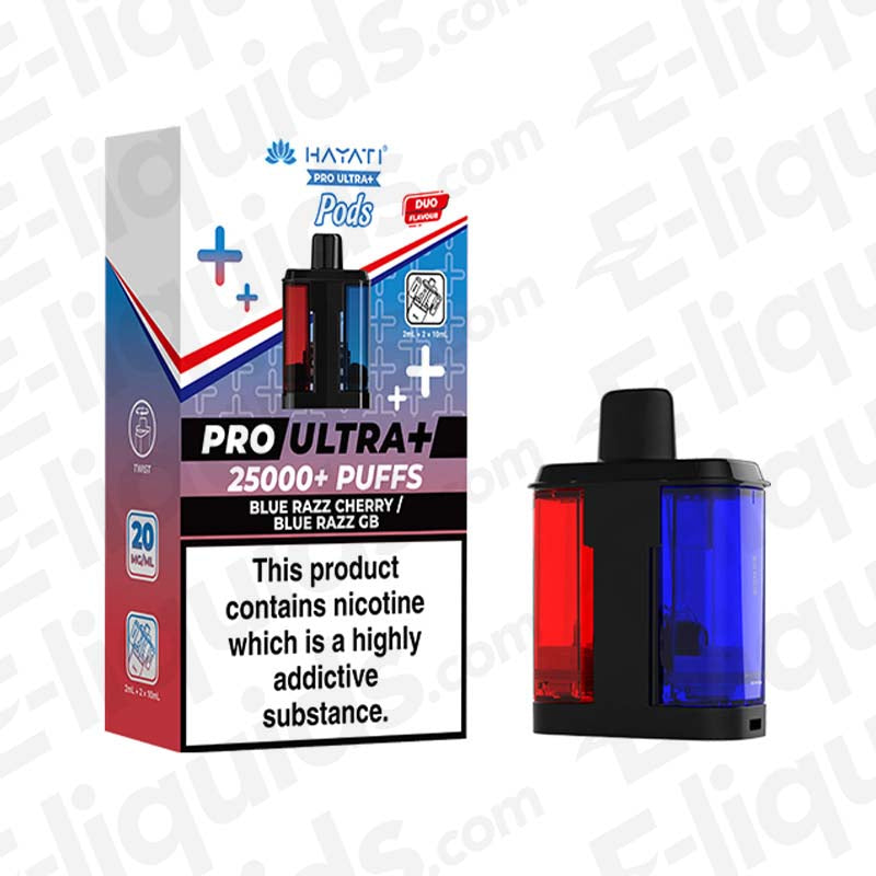 Hayati Pro Ultra+ 25K Blue Razz Cherry - Blue Razz GB Prefilled Pods