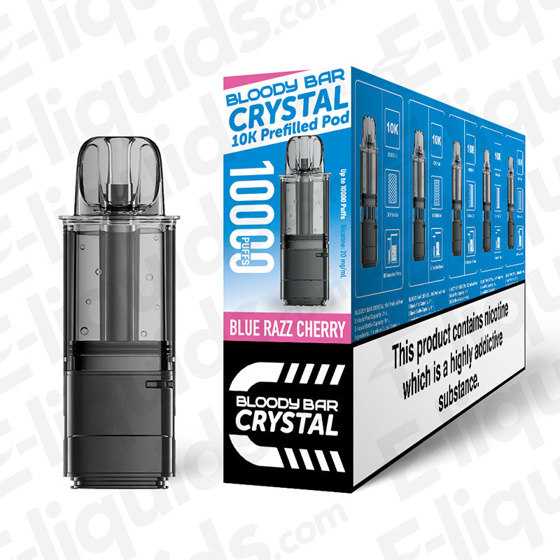 Bloody Bar Crystal 10K Blue Razz Cherry Prefilled Pods