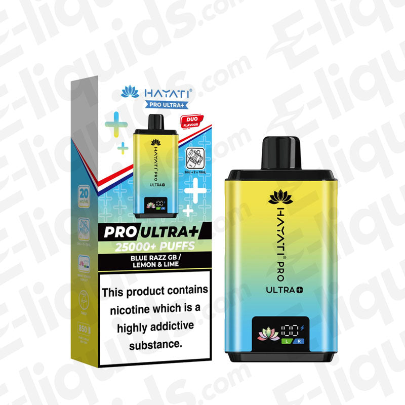 Hayati Pro Ultra+ 25K Blue Razz GB - Lemon & Lime Prefilled Pod Kit