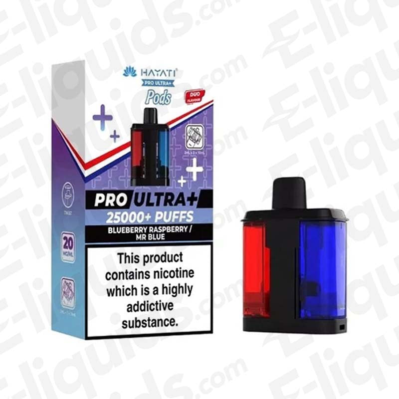 Hayati Pro Ultra+ 25K Blueberry Raspberry - Mr Blue Prefilled Pods