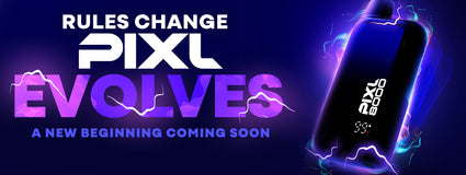 Promotional image for PIXL 8000 with text: 'Rules Change, PIXL Evolves. A New Beginning Coming Soon.' Electric effects and dark background.