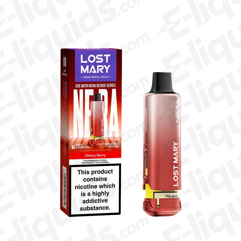Lost Mary NERA 15K Cherry Berry Prefilled Pod with juicy Fruit flavour in red packaging.