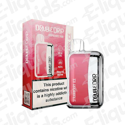 Strawberry Ice Disposable Vape Device by Double Drip