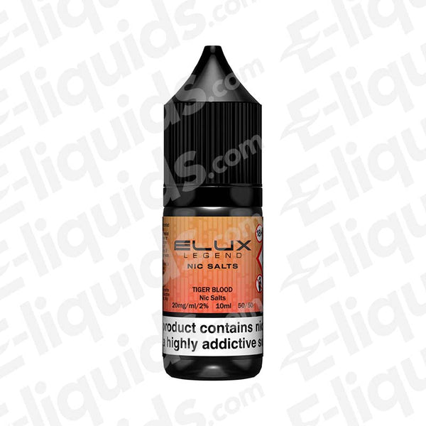 what flavour is tiger blood elux legend Tiger Blood Elux Legend Nic Salt E-Liquid Pack of 10 – Buy Vapes Bulk