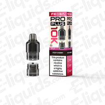 Feoba Pro Plus Fizzy Cherry Prefilled Pod with sparkling Cherry soda flavour in dark pink and white packaging.