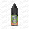 Full Tank Peach Pear Nic Salt E-liquid 10ml bottle with 20mg nicotine strength, featuring vibrant peach and pear design.