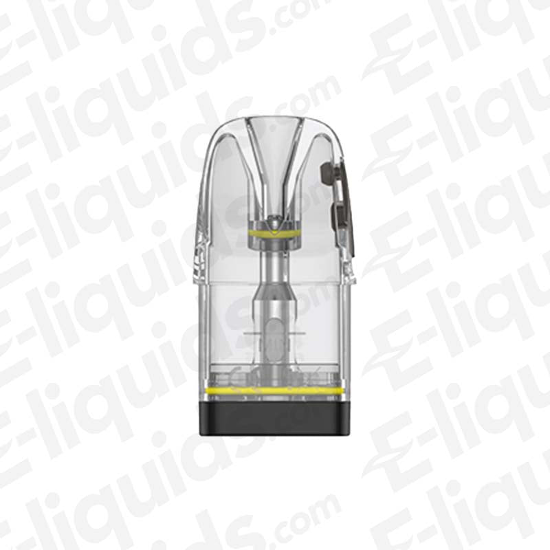 Uwell Caliburn GPP Side Fill 0.9 Ohm XL Pods (3 Pack) clear PCTG replacement pod with side fill port, black base and yellow seal rings