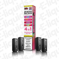 IVG 2400 Watermelon Edition 4-in-1 Prefilled Pod with 4 Mesh Coils, 2400 Puffs, 20mg Strength, 2ml E-liquid Capacity