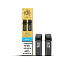 Gold Bar Reload Ice Pop Prefilled Pods with fresh blueberry flavor for vaping, featuring two 2ml nicotine salt pods.