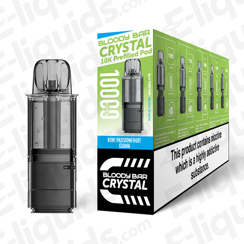 Bloody Bar Crystal 10K Kiwi Passionfruit Guava Prefilled Pods