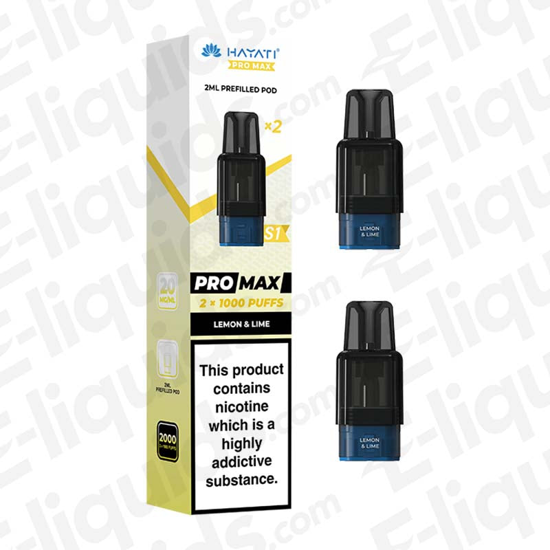 Hayati Pro Max S1 Lemon Lime Prefilled Replacement Pod