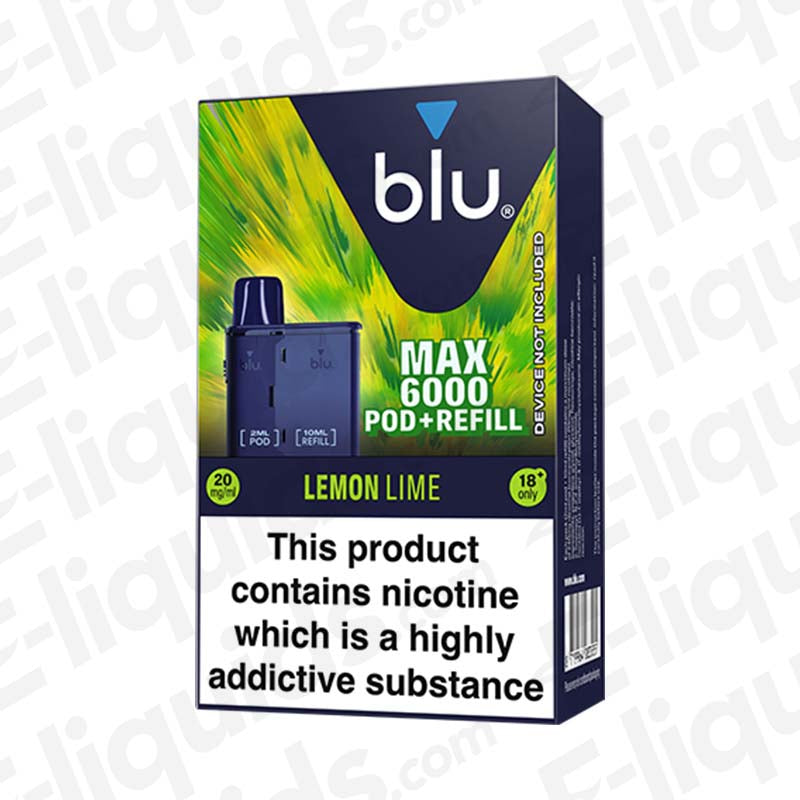 Blu Max 6000 Lemon Lime Prefilled Pods