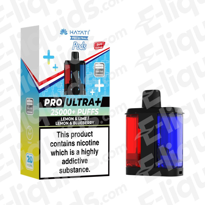 Hayati Pro Ultra+ 25K Lemon & Lime - Lemon & Blueberry Prefilled Pods