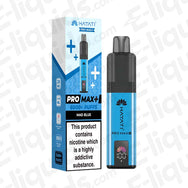 Hayati Pro Max 6K Mad Blue Prefilled Pod Kit with a bold blend of sweet Mixed Berries and candy in dark blue packaging.