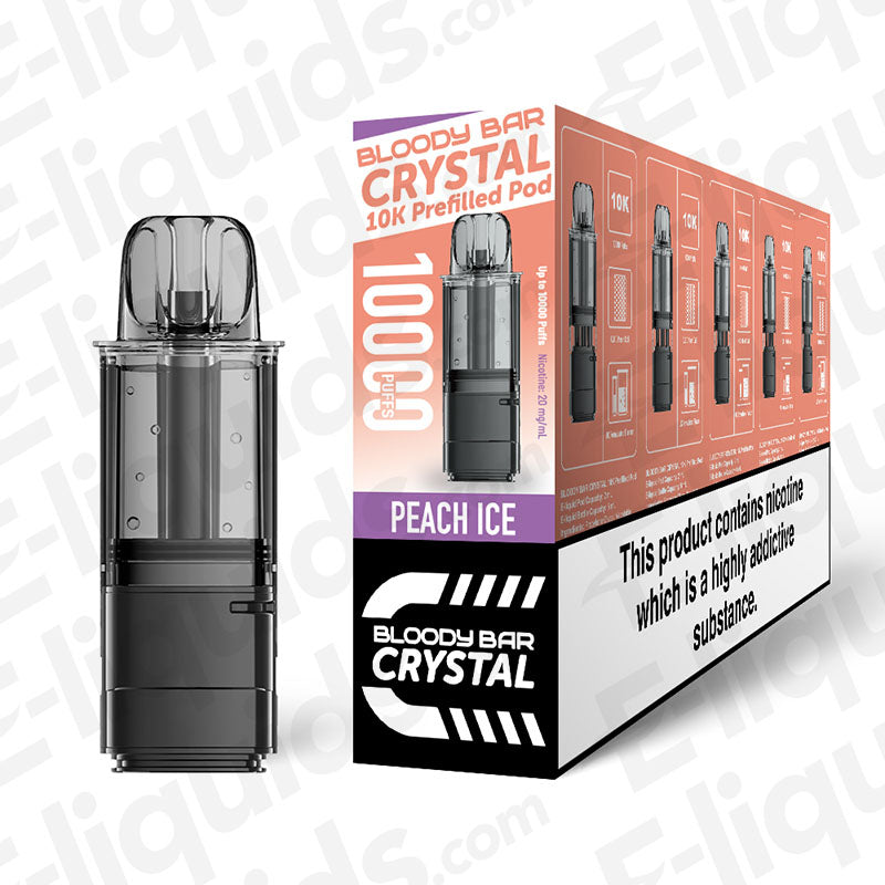 Bloody Bar Crystal 10K Peach Ice Prefilled Pods