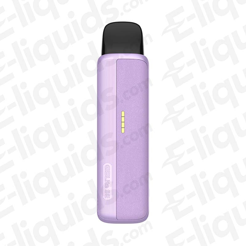 Uwell Caliburn G5 Lite SE Purple Leather Pod Kit in pastel purple dual-texture body with black pod top and slim LED indicator.