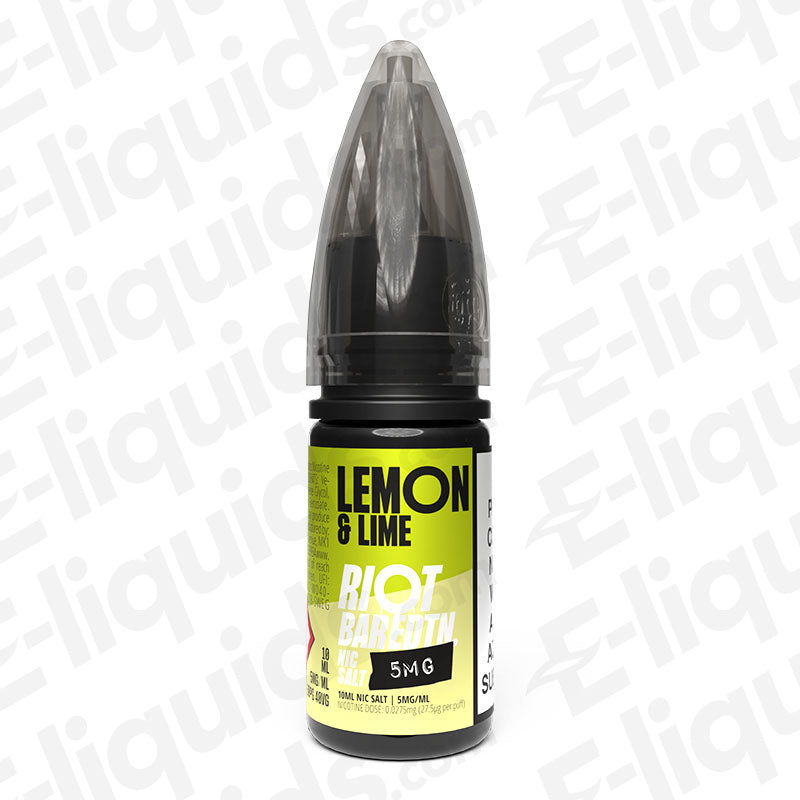 Lemon Lime Bar Edition Nic Salt e-liquid by Riot Squad in a 60ml bottle, featuring vibrant lemon and lime flavors.