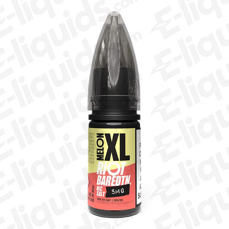 Melon Bar Edition XL Nic Salt by Riot Squad featuring a blend of honeydew, cantaloupe, and watermelon flavors.
