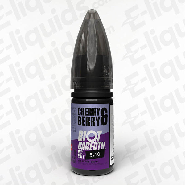 Cherry Berry Bar Edition Nic Salt E-liquid by Riot Squad, 10ml bottle with fruity flavor profile.