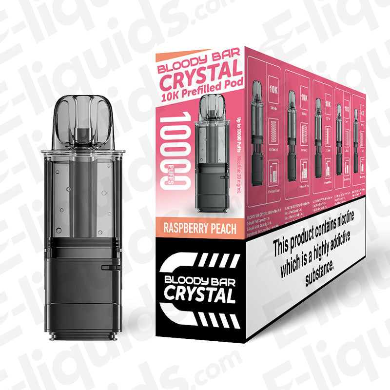 Bloody Bar Crystal 10K Raspberry Peach Prefilled Pods