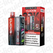 Pyne Pod Click S 30K Red Edition Prefilled Pod Kit with watermelon ice and strawberry watermelon flavours in bold red and black packaging.