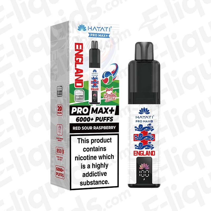 Hayati Pro Max+ 6K World Cup Edition (England) Red Sour Raspberry Prefilled Pod Kit