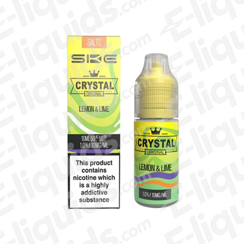 Lemon and Lime Nic Salt Eliquid by SKE Crystal in a 10ml bottle for a refreshing citrus vape experience.
