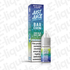 Sour Blue Razz Lime Nic Salt Vape Juice by Just Juice