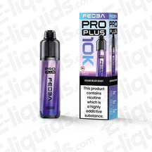 Feoba Pro Plus Sour Blue Dust Prefilled Pod Kit with sugary Raspberry and sour candy in bright blue and white packaging.