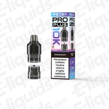 Feoba Pro Plus Sour Blue Dust Prefilled Pod with sugary Blue Raspberry and a tongue-tingling sour twist in bright blue and white packaging.