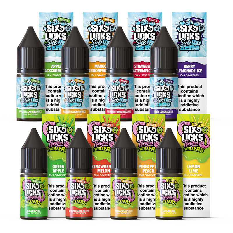 Six Licks Clearance 20mg Nic Salt Bundle (80-Pack)