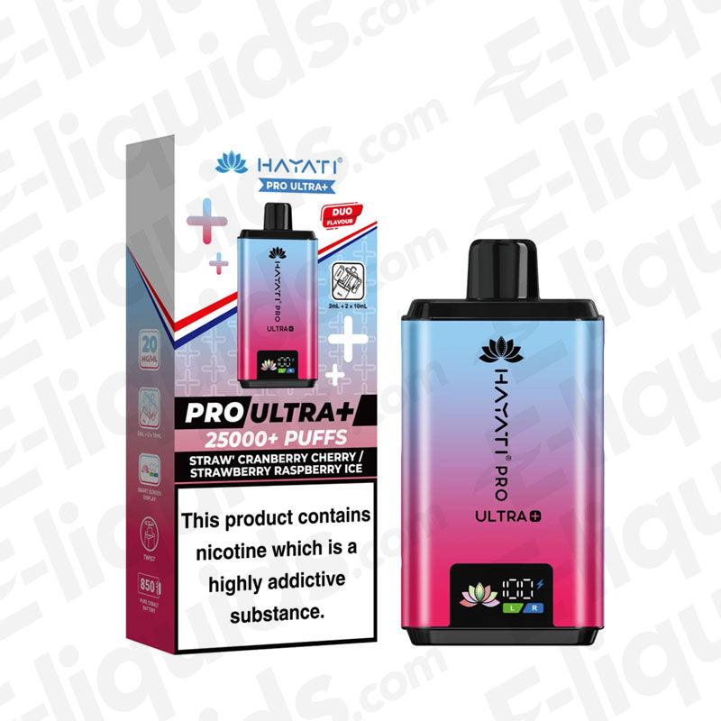 Hayati Pro Ultra+ 25K Straw' Cranberry Cherry - Strawberry Raspberry Prefilled Pod Kit