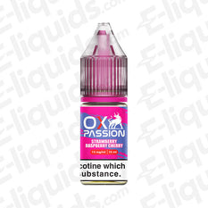 Strawberry Raspberry Cherry OX Passion Nic Salt E-liquid by OXVA, 10mg, featuring a blend of strawberries, raspberries, and cherries.