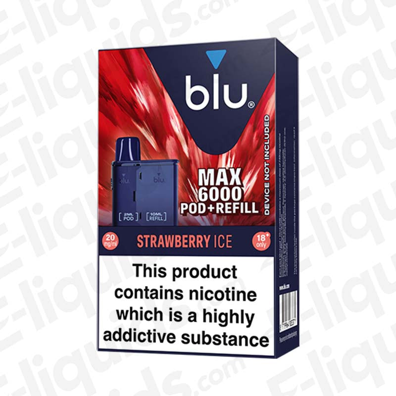 Blu Max 6000 Strawberry Ice Prefilled Pods