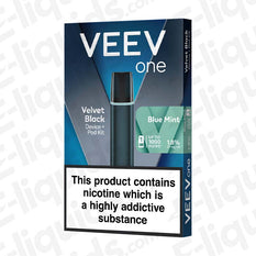 VEEV One Blue Mint Starter Kit in black with a 450mAh battery and a Blue Mint flavour pod.