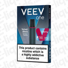 VEEV One Cherry Starter Kit in black with a 450mAh battery and a Cherry flavour pod.