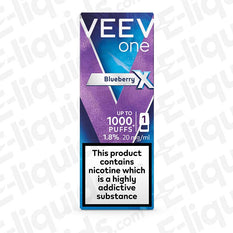 VEEV One Blueberry X Prefilled Pod with tart Blueberry flavour in blue and purple packaging.