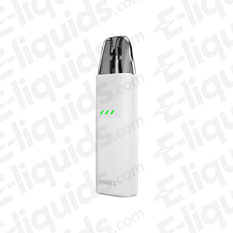 Voopoo Argus Z Pod Vape Kit in white, featuring compact design and battery indicator lights.