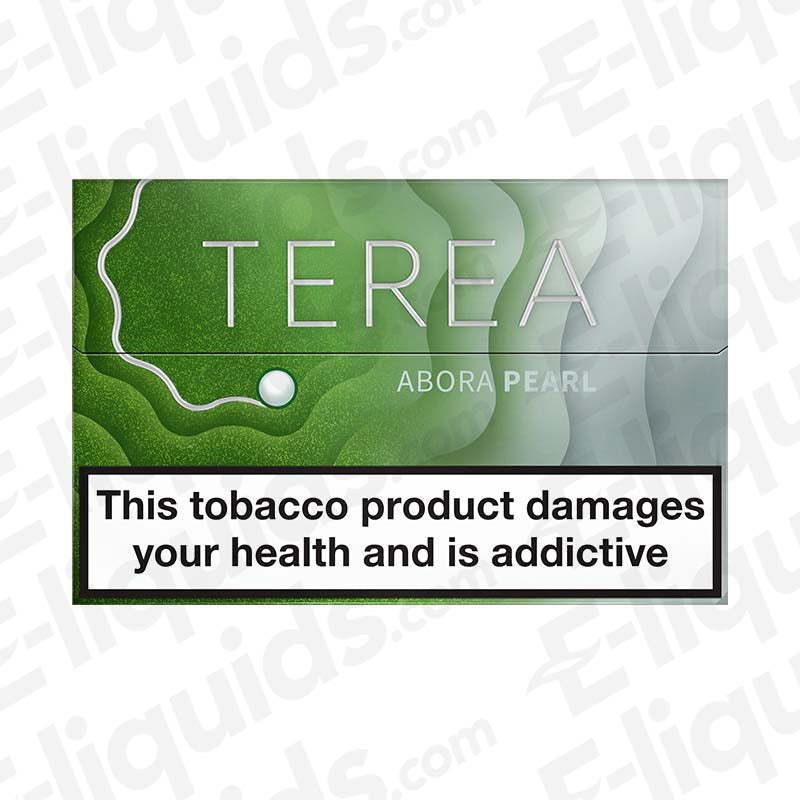 TEREA Abora Pearl Heated Tobacco Sticks packaging with health warning for IQOS Iluma device.