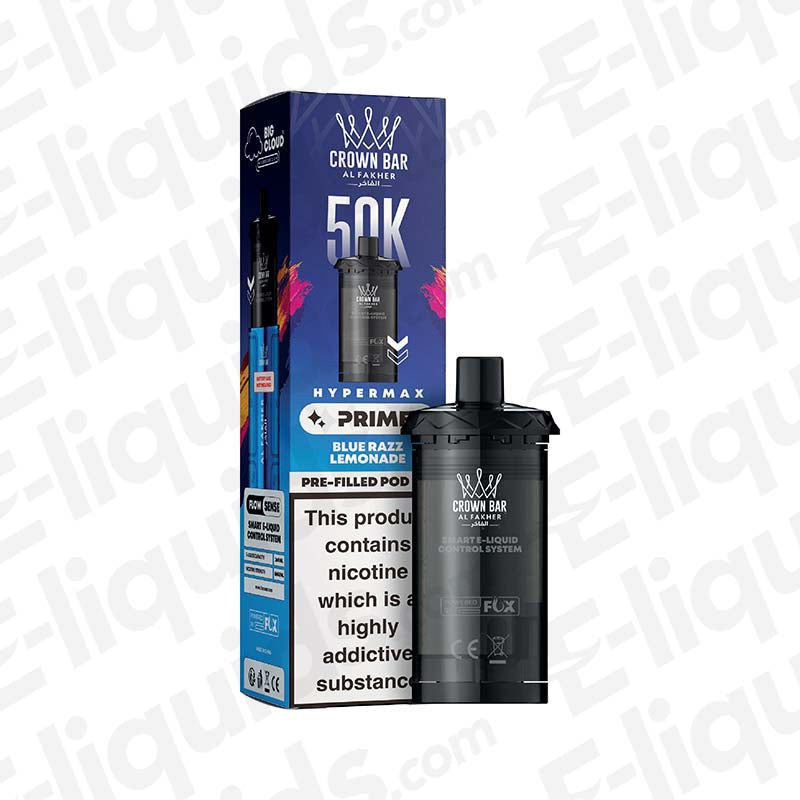 Al Fakher Hyper Max Prime 50K Blue Razz Lemonade Prefilled Pods